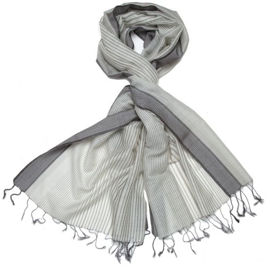 Penelope Scarf - White/Gray